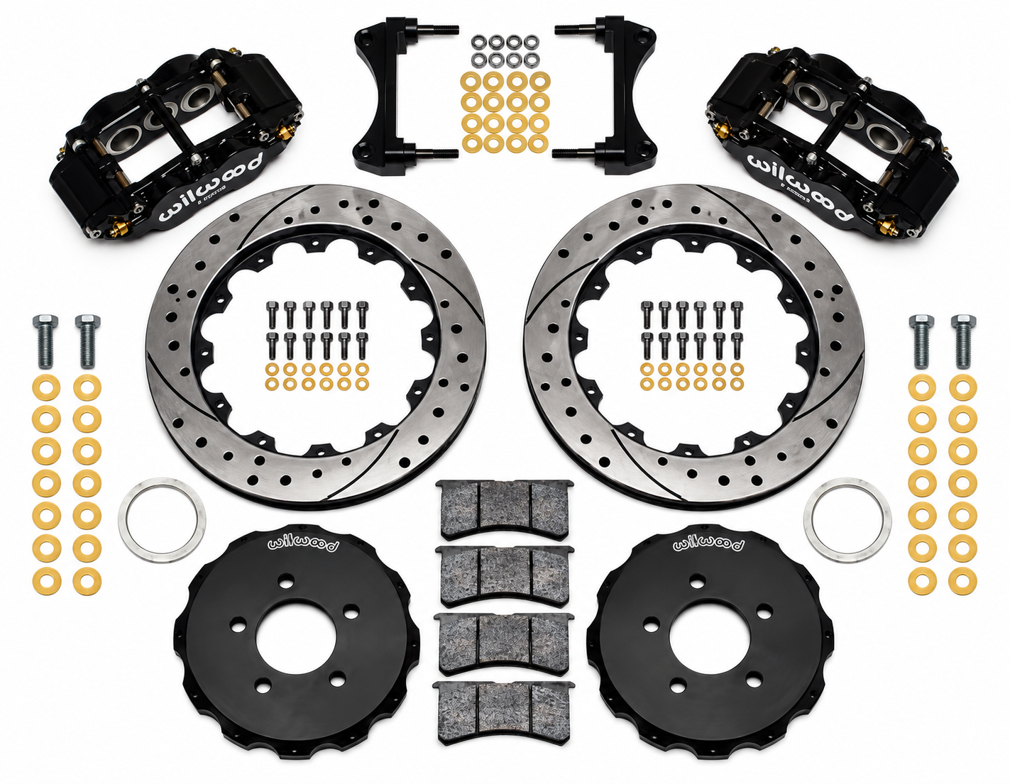 Wilwood 02-06 RSX Black Caliper Drilled Rotor 4 Piston Dynalite Front BBK
